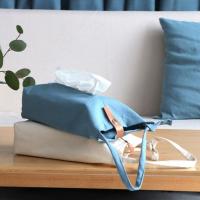 Caja de pañuelos de lona, soporte para servilletas, pañuelo, caja de cosméticos - details 2