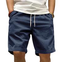 2025 pantalones cortos casuales transfronterizos para hombres pantalones cortos de pana finos versátiles pantalones de cinco puntos de verano - details 0