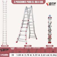 Escalera Telescópica Premium hasta 12 Peldaños |   Escaleras Plegables Aluminio |   Escalera Extensible 5 Metros y 150kg |   Escalera Multiposición |   Escada Certificación EN131 - details 7