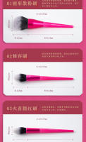 Paquete de 10 brochas de maquillaje de fibra biónica para el cabello, juego completo de brochas de labios para base de maquillaje, rubor en polvo suelto, herramientas de belleza - details 3