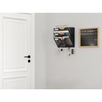 Soporte de Metal A4 con 8 Compartimentos Revistero Organizador de Pared para Oficina con 5 Ganchos - details 38