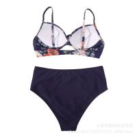 Nuevo Bikini dividido de color sólido con tiras cruzadas, traje de baño de cintura alta, sexy - details 10