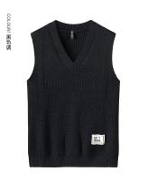 Chaleco De Punto Para Hombre Versátil Y Casual Con Cuello V Sin Mangas Cómodo Y Caliente De Color Sólido Para El Día a Día - details 10