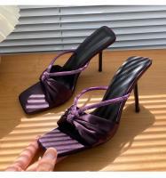 Sandalias populares del bosque de álamo de diamantes de imitación tacones altos de aguja para mujer desgaste de una palabra - details 38