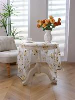 Mantel ENCE bordado con flores amarillas, gasa fina para salón, cocina, mesa central, picnic al aire libre, alfombra - details 0