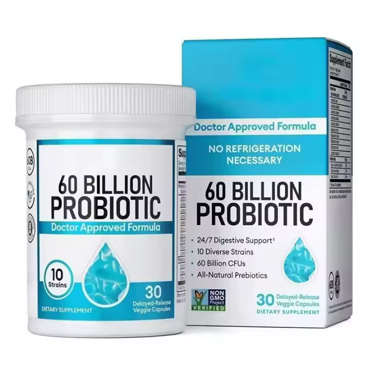 Probióticos 60 mil millones - 10 cepas diversas más prebiótico orgánico, diseñado para la salud digestiva general y apoya la prisión intestinal, diarrea, gases y hinchazón ocasional - 1