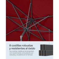 Sombrilla de Jardín 300 cm, UPF 50+, Parasol, 30 ° de Inclinación en dos Direcciones, con , para Patio, Terraza, , Piscina, sin Base, Beige GPU30BE - details 53