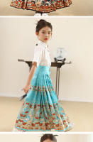 Nuevo conjunto Hanfu con cara de caballo para niñas, estilo Tang antiguo chino Ming para niños, primavera y verano diarios - details 6