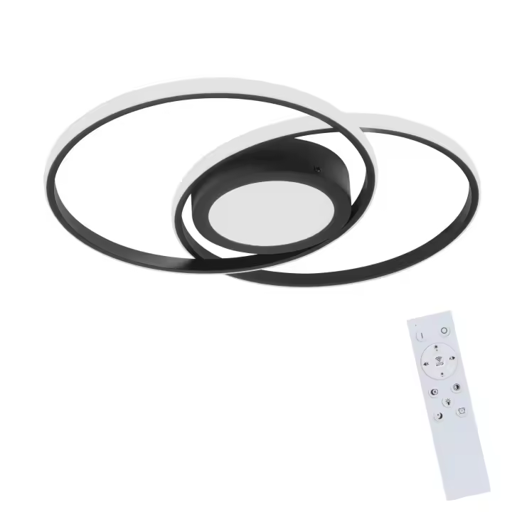 CBJKTX Luz de techo LED Sala de estar negra regulable con control remoto Lámpara de techo de diseño moderno para dormitorio Cocina Oficina - 1