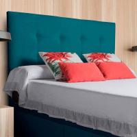 Cabecero tapizado acolchado para dormitorio, modelo Tablet largo en tela antimanchas gris antracita y medidas 151 x 125 cm para camas de 135 o 150 cm. - details 61