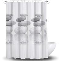 Elegante resistente al agua y al moho con 12 anillos de cortina de ducha de poliéster x 180 cm para todas las estaciones - details 0