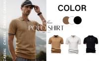 Camisa Polo Deportiva Para Hombre AIOPESON Color Sólido Con Cierre De Cremallera Ajustada Para Oficina Y Social Transpirable Polyester Viscosa - details 1