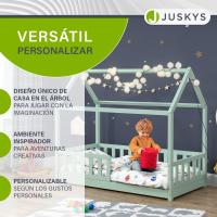 Cama Infantil 80 x 160 cm con protección anticaída, Cama casa de Madera Maciza para niños - Cama en Color Rosado - details 29