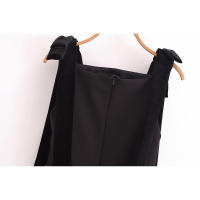 - Otoño nuevo vestido de fiesta corto elegante de moda femenina informal sin mangas con lazo para mujer - details 9