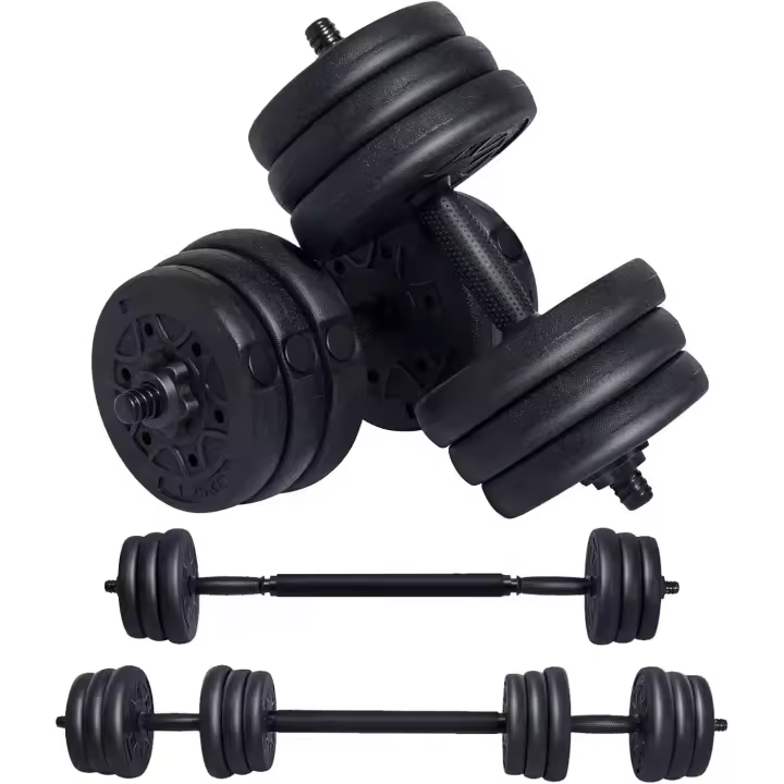 Juego de Mancuernas, Mancuernas Ajustables 2 en 1 con Pesas Barra y Discos, Mancuernas 20 kg para Culturismo, Aptitud, Halterofilia, Ejercicios de Gimnasio Doméstico - 1