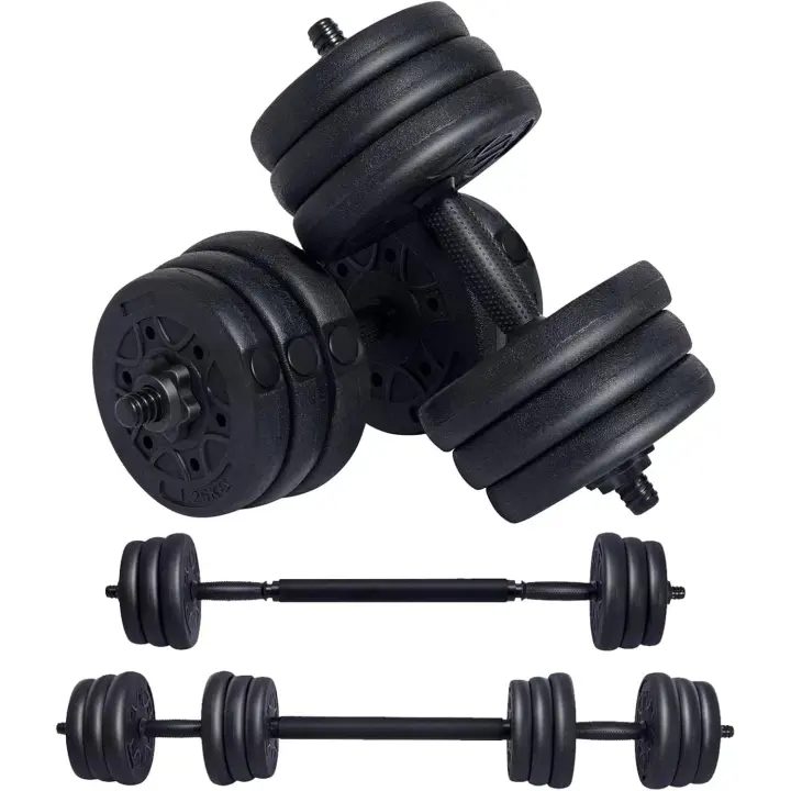 Juego de Mancuernas, Mancuernas Ajustables 2 en 1 con Pesas Barra y Discos, Mancuernas 20 kg para Culturismo, Aptitud, Halterofilia, Ejercicios de Gimnasio Doméstico - 1