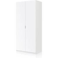Armario Ropero 2 Puertas, Armario Habitación, Dormitorio, Modelo Low Cost, Acabado en Color Blanco Mate, Medidas: 81 cm (Ancho) x 180 cm (Alto) x 52 cm (Fondo) - details 5