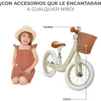 Bicicleta sin pedales rápida, bicicleta de equilibrio, partir a partir de 3 años, sólida, para niñas y niños, segura, ajustable, solo 3.7 kg, retro - details 7
