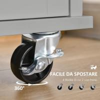 Cocina en Movimiento Mueble Auxiliar de Cocina con 2 Cajones, 3 Puertas y Barra Lateral - details 4
