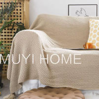 Alfombra de punto suave para cama, manta acogedora tejida a mano con borla, perfecta para cama, sofá - details 2