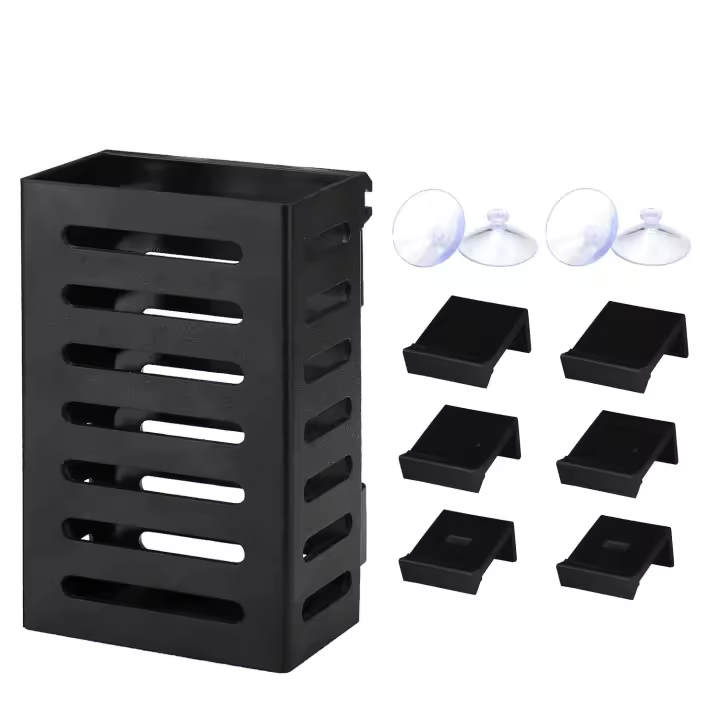 Soporte para plantas de acuario con ganchos y ventosas, paquete de 2 macetas acuáticas colgantes para decoraciones de plantas de acuario - 1