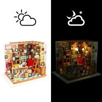 Robotime DIY con muebles sala de estudio Simons café niños adultos casa de muñecas miniatura casa de muñecas Kits de madera juguete - details 9