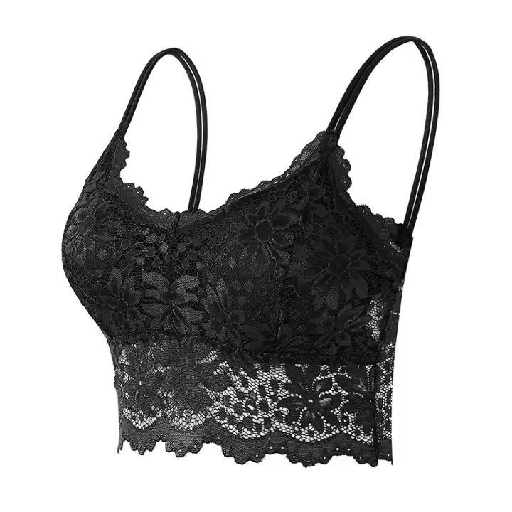 Ropa interior antiligera de encaje en la espalda con tirantes en el pecho, top de tubo para mujer delgado - 1