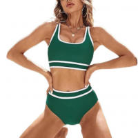 Bikini para mujeres con push up, deportivo, de cintura alta, traje de baño, conjunto de bikini de dos piezas - details 5