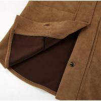 Abrigo de ante liso para mujer, chaqueta holgada con cuello vuelto y bolsillo de una sola botonadura, otoño e invierno, 2024 - details 11