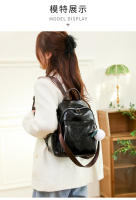 Mochila informal vintage de cuero PU para mujer, morral pequeño de viaje a la moda, color verde y negro - details 17