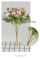 Regalos Ramo de rosas artificiales de 15 cabezas, flores artificiales Retro Vintage, paquete de rosas de tela de seda, decoración del hogar - details 10