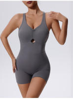Traje completo para mujer, con monos de entrenamiento ajustados y pantalones cortos de correr sin mangas, secado rápido - details 5
