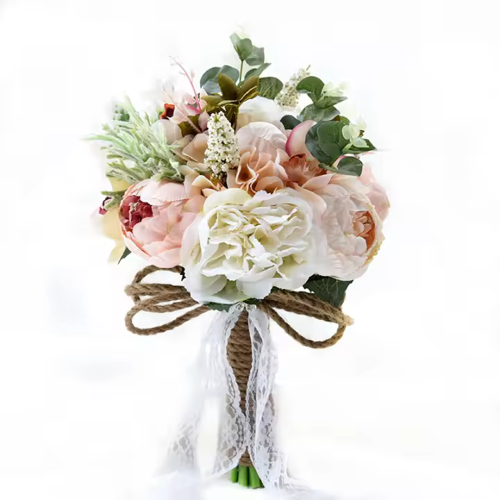 Ramo de novia para dama de honor, rosa de peonía Artificial, ramo de novia - 1