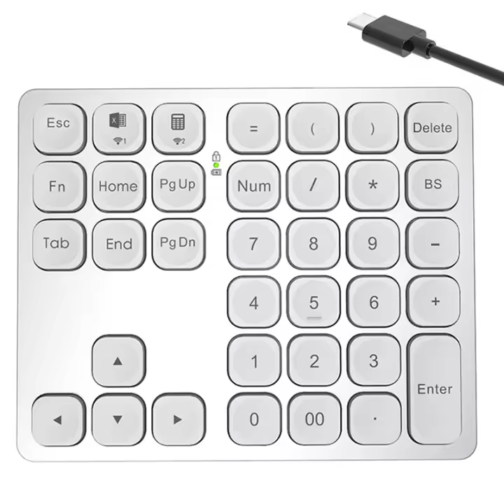 Miniteclado inalámbrico con Bluetooth para teléfono, tableta, teclado, ratón, Samsung, Xiaomi, Android, Apple, blanco - 1