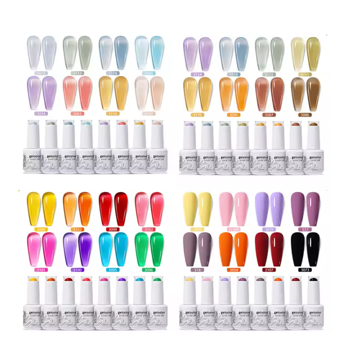 Arte Clavo 8 Uds esmalte de uñas de Gel conjunto de invierno Nail Art Soak Off Gel UV Kit colorido barniz de Gel híbrido semipermanente Base superior LED - 1