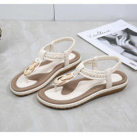 Sandalias planas de estilo coreano casual con hebilla dorada y clip antideslizante para mujer, nuevas para el verano de 2025. - details 7