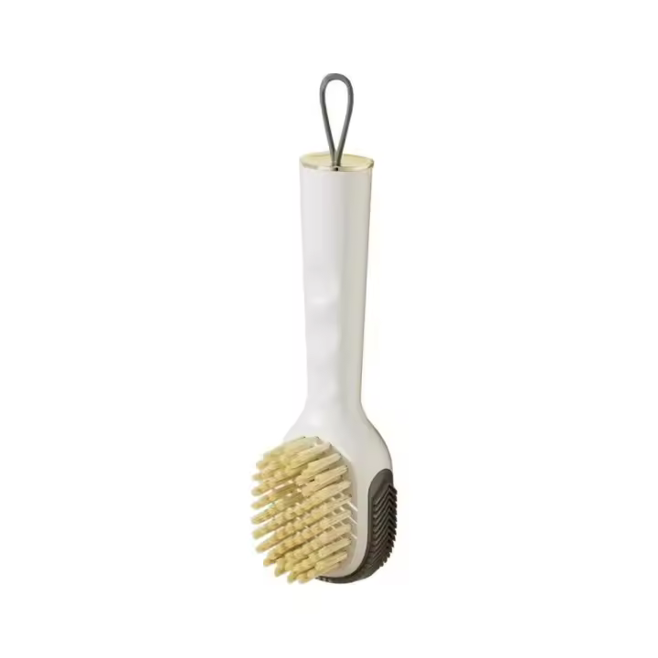 2PCS Creative Multifunctional Shoe Polishing Brush with Lanyard Long Handle Laundry Brush Hangable Soft Bristles Brush Bathroom - 1