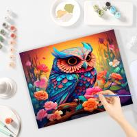 RUOPOTY-Cuadro de animales coloridos con números, pintura acrílica sobre lienzo, regalo personalizado, 40x50cm - details 3