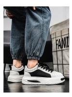 Papá zapatos versátiles casual zapatos deportivos Guochao hombres 2025 nuevos hombres de suela gruesa superficie de cuero aumentando zapatos blancos. - details 9