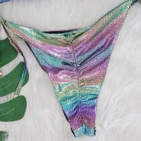 Conjunto de Bikini de Nylon de Ajuste Ajustado Diseño de Estampado de Serpiente Brillante - details 11
