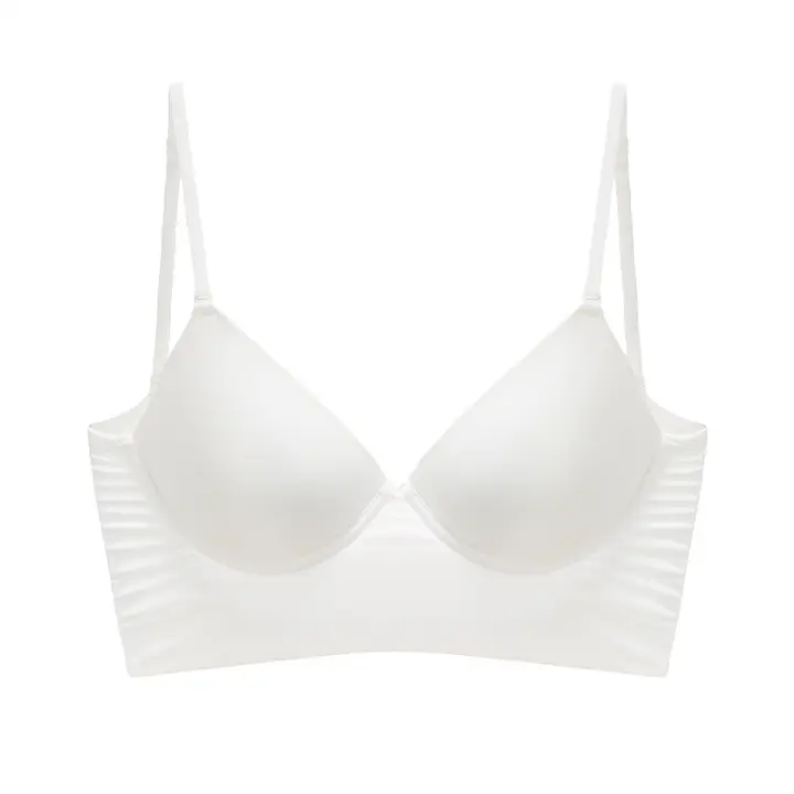Lencería Sexy sin Espalda para Mujer Ropa Interior con Escote en V Profundo, Sujetador de Resalto Invisible de Espalda Baja - 1