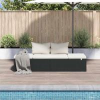 Sofá Jardín Ratán Sintético Acero Cojín Marrón Tumbona Ajustable Patio - details 25