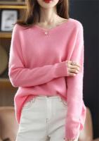 Suéter de punto de Cachemira y lana merina para mujer, camisa de manga larga con cuello en V, jersey, ropa de otoño, Top - details 9