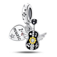 Pulsera de plata de dos tonos con colgante triple celestial de cuentas en forma de corazón para la fabricación de joyas - details 40