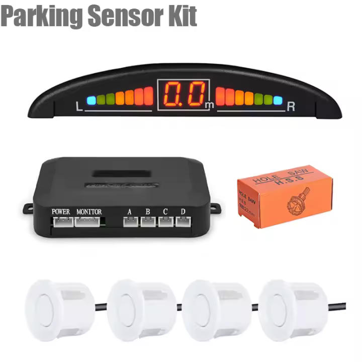 Kit de Sensor de estacionamiento con 4 Radar LED, pantalla Digital precisa de alarma de distancia de obstáculos, Kit Parktronic, Detector de Radar de marcha atrás - 1