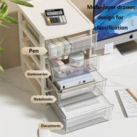 Caja de Almacenamiento de Escritorio Transparente con Cajón Organizador de Mesa de Altura - details 2