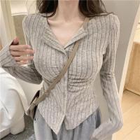 Prendas de punto suaves reductoras de edad para mujer, cárdigan de manga larga con diseño de solapa, temperamento adelgazante, otoño - details 9