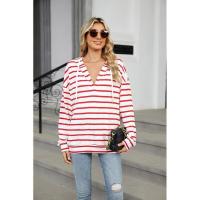 Sudadera con capucha de moda coreana para mujer, manga larga, rayas, primavera-otoño, top novedoso - details 12