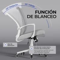 Silla de Oficina con Función de Inclinación, con Soporte Lumbar y Diseño Mariposa para Estudio, Carga Máxima 136kg, Negro - details 27