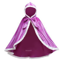 Capa de Elsa para niñas, chal de terciopelo con capucha de dibujos animados, ropa de princesa azul, invierno, 2025 - details 21